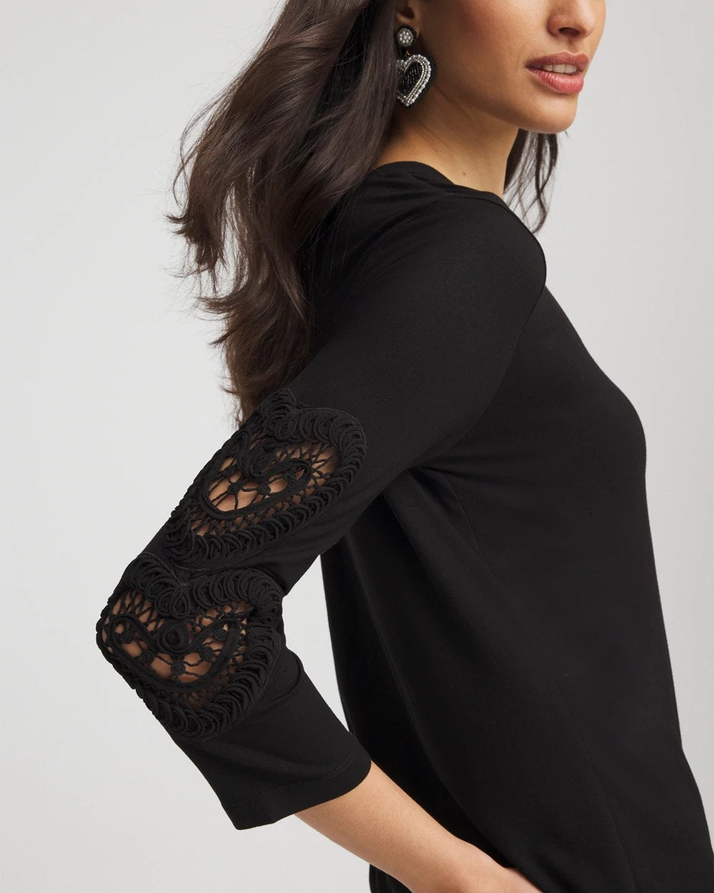 Chico's Heart Sleeve Detail Tee