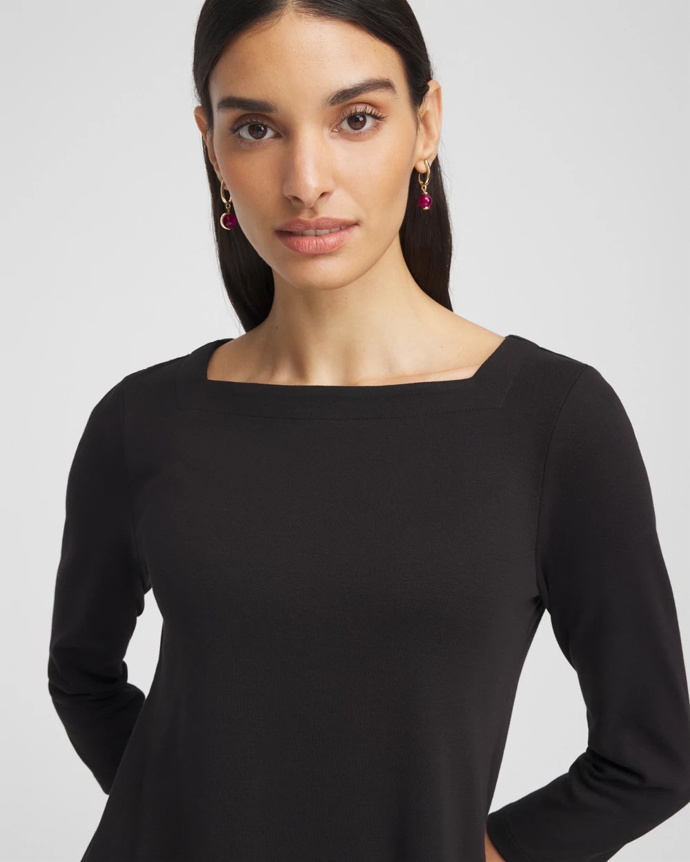 Chico's Pima Cotton Square-Neck Tunic