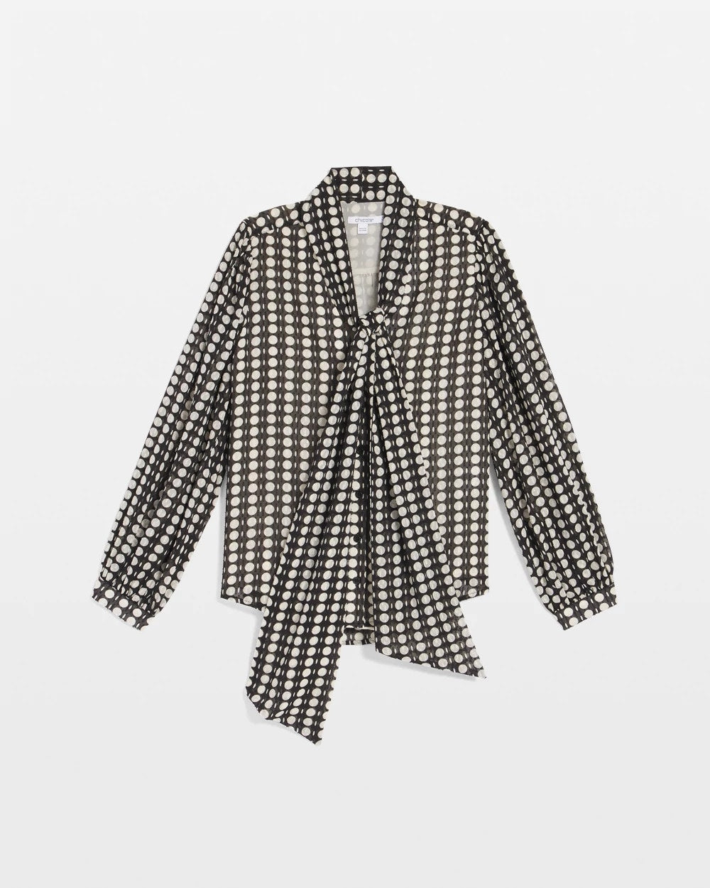 Chico's Clip-Dot Tie-Front Blouse