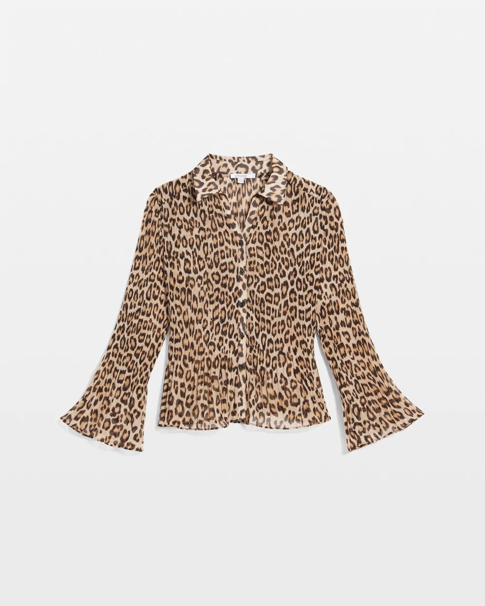 Chico's Animal-Print Pleated Georgette Blouse