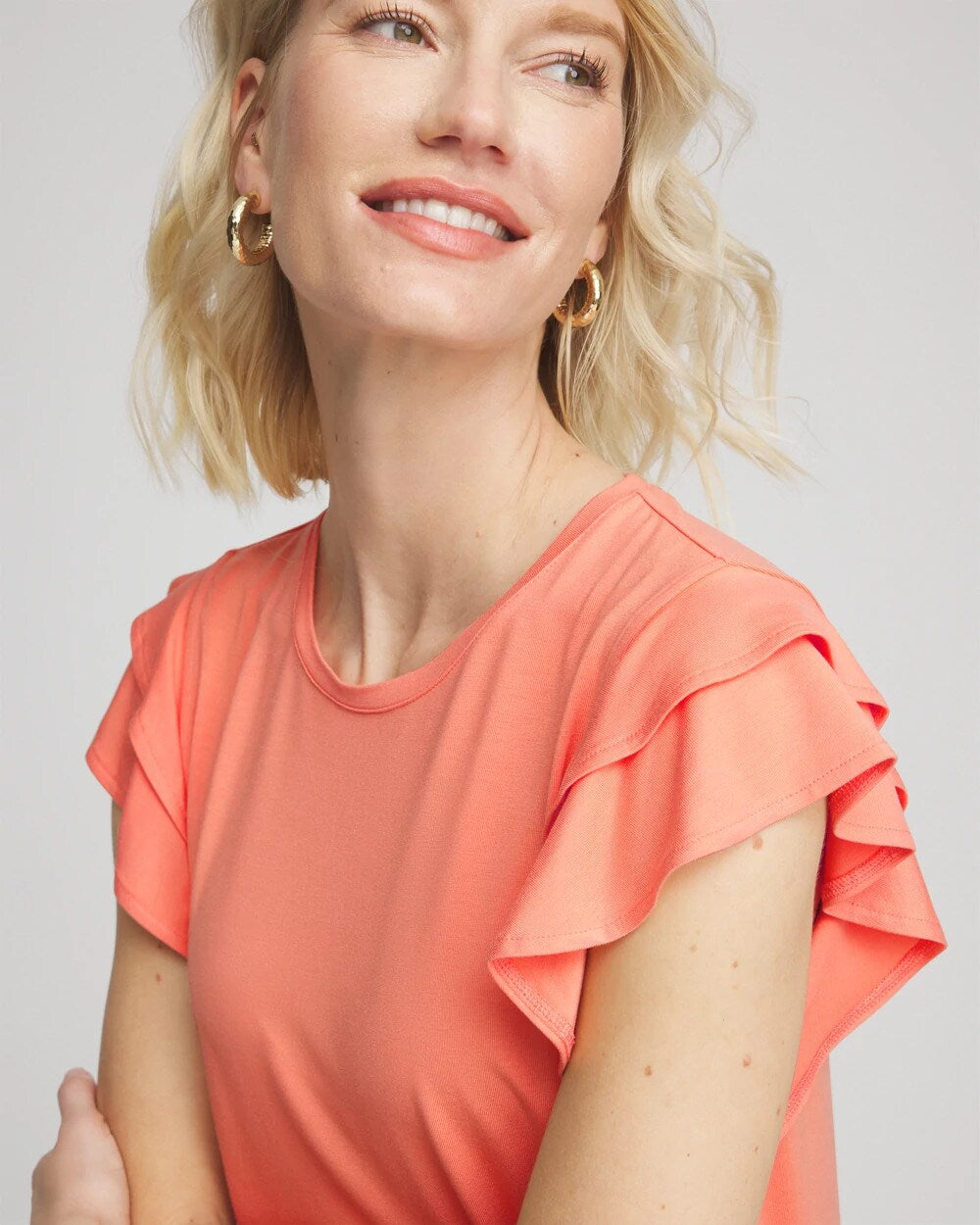 Chico's Touch of Cool™ Flutter Sleeve Tee