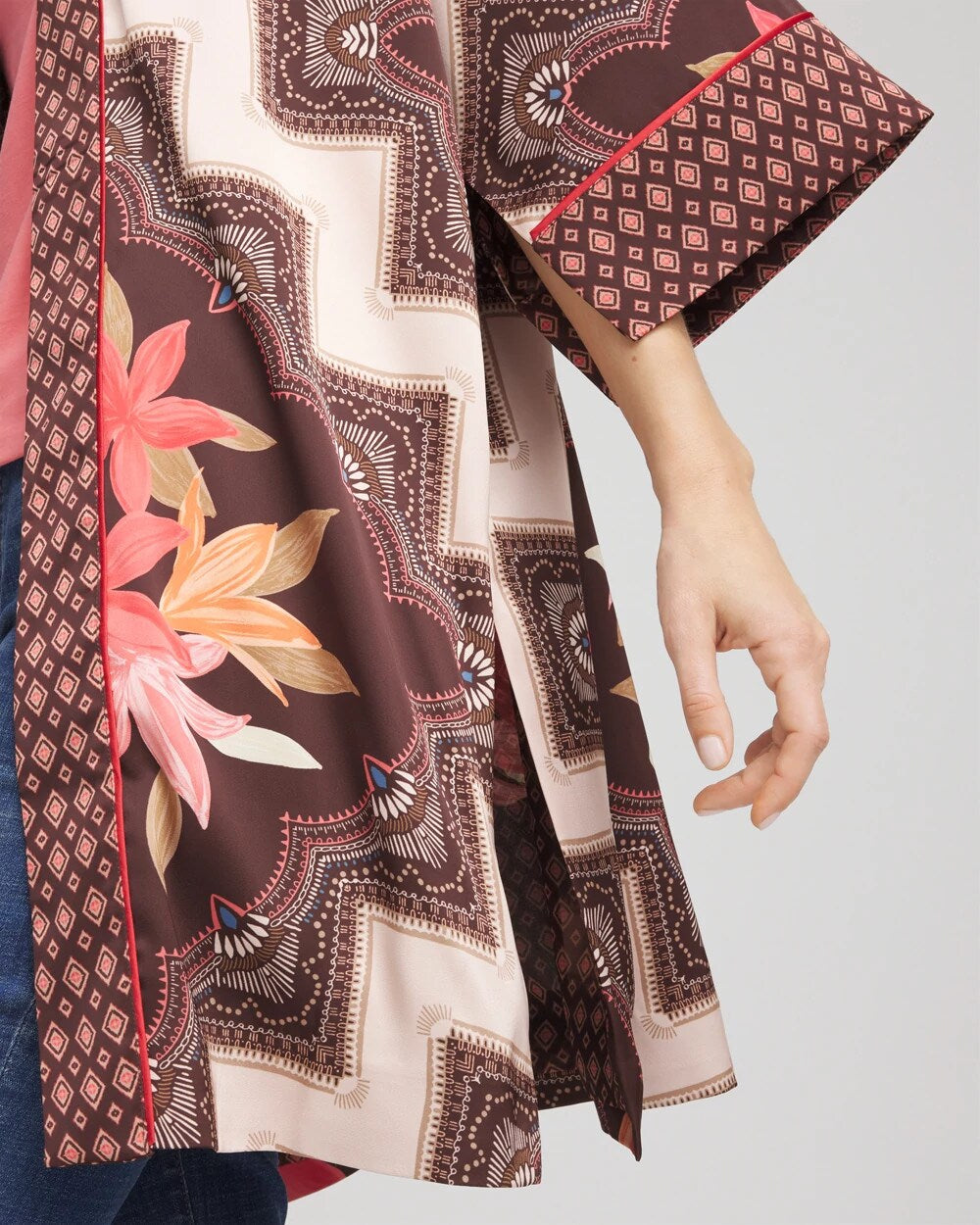 Chico's Long Mixed-Print Kimono