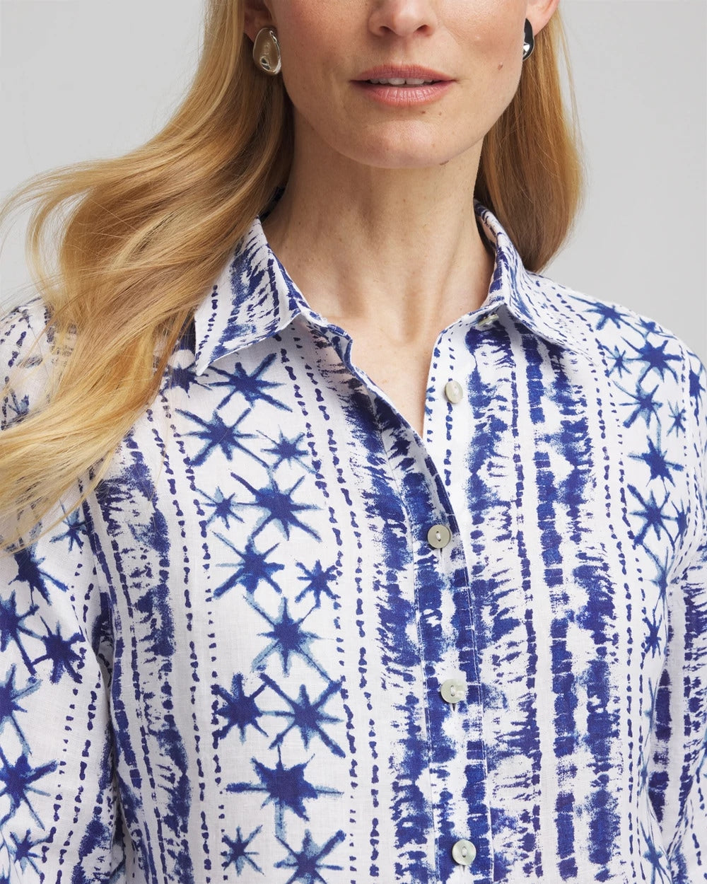 Chico's No Iron™ Star Print Linen Shirt