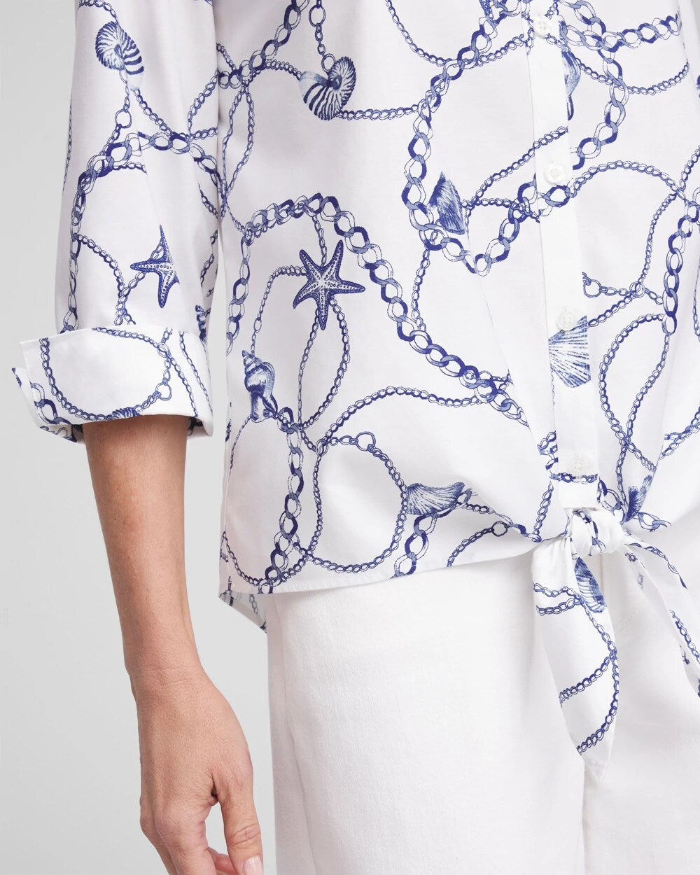 Chico's No Iron™ Seashell Tie-Front Top