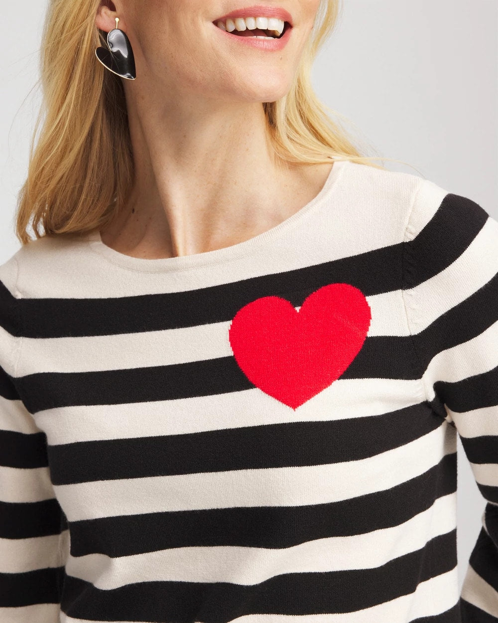 Chico's Striped V-Day Pullover