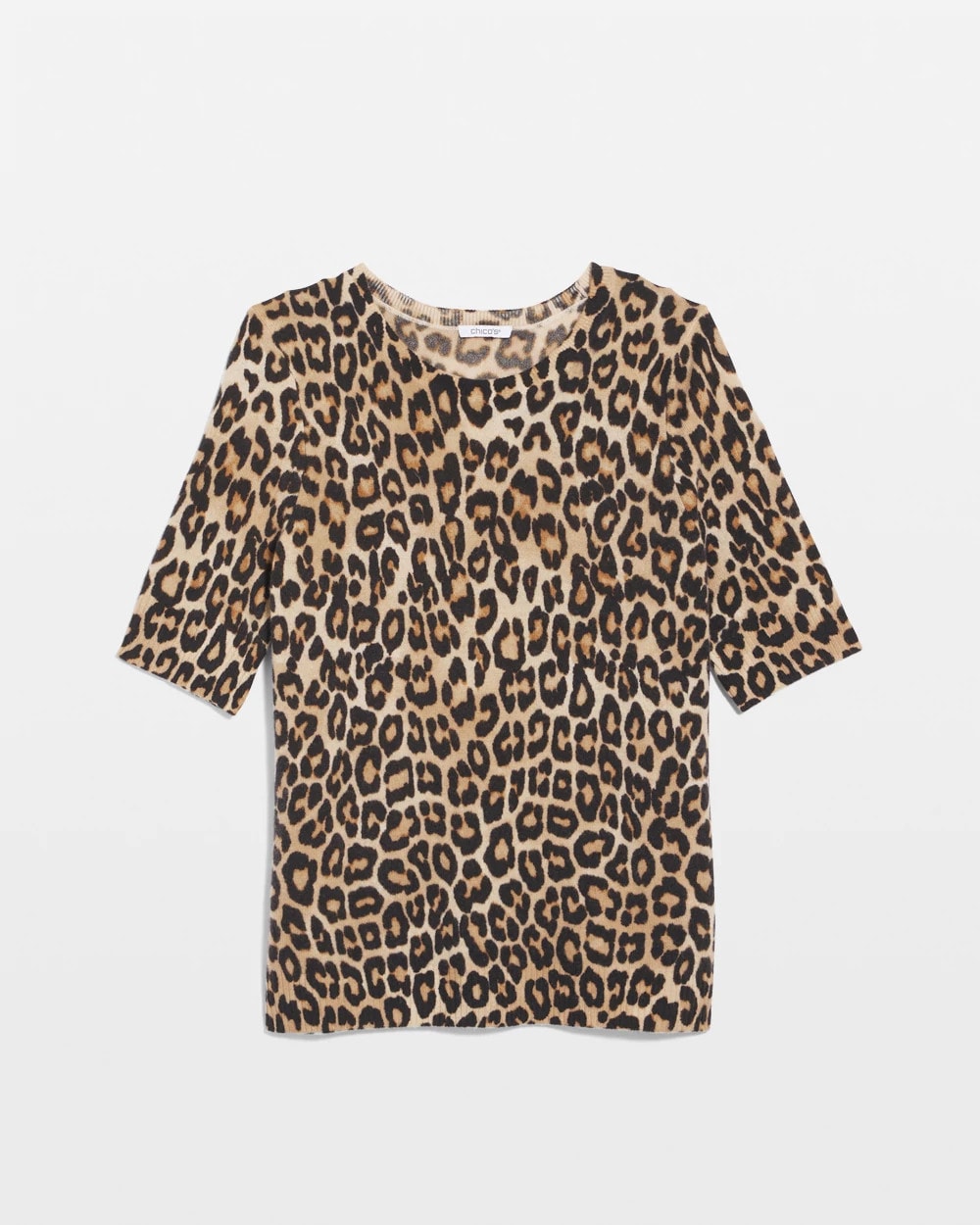 Chico's Cashmere Animal Elbow-Sleeve Pullover