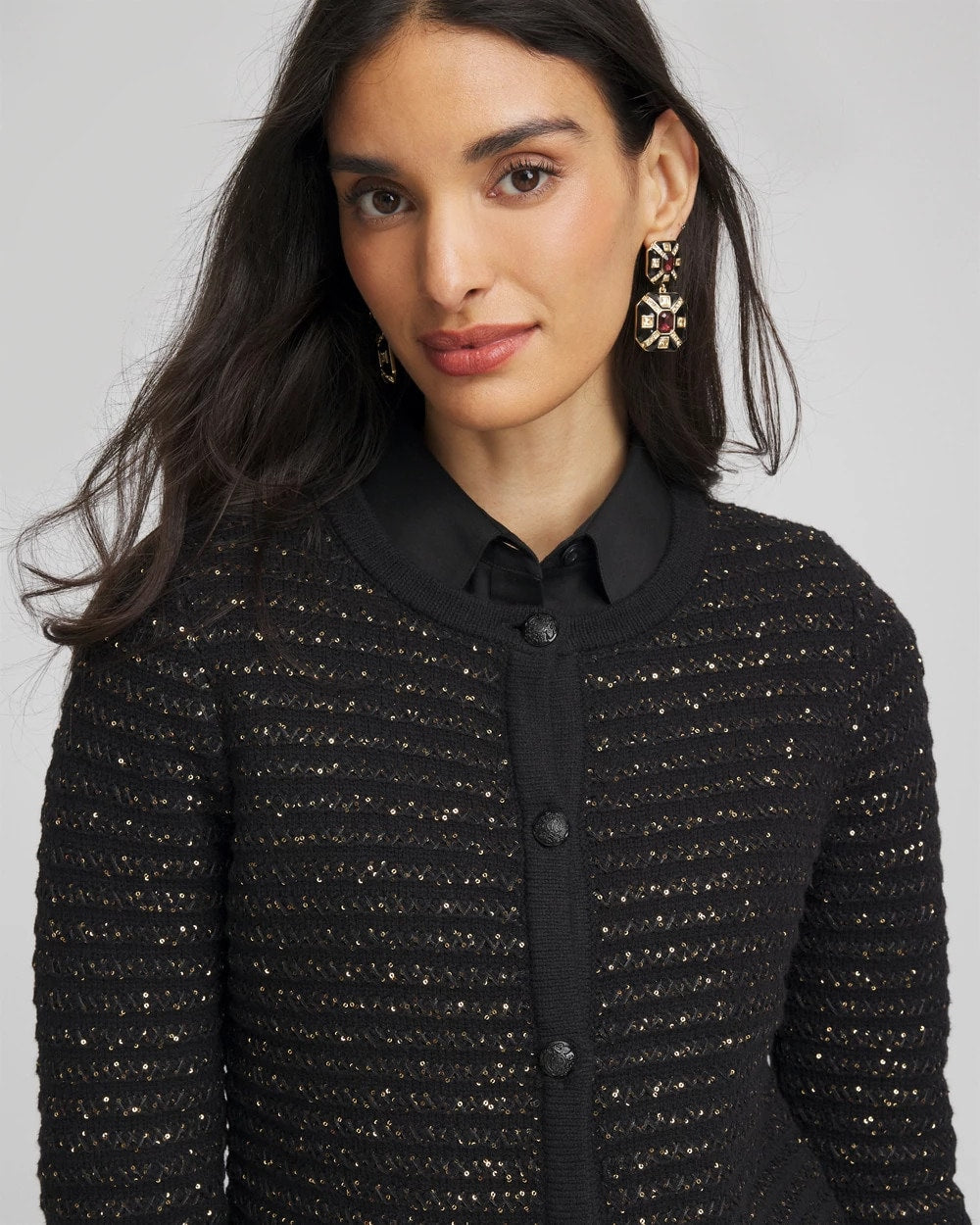 Chico's Shine Cropped Cardigan