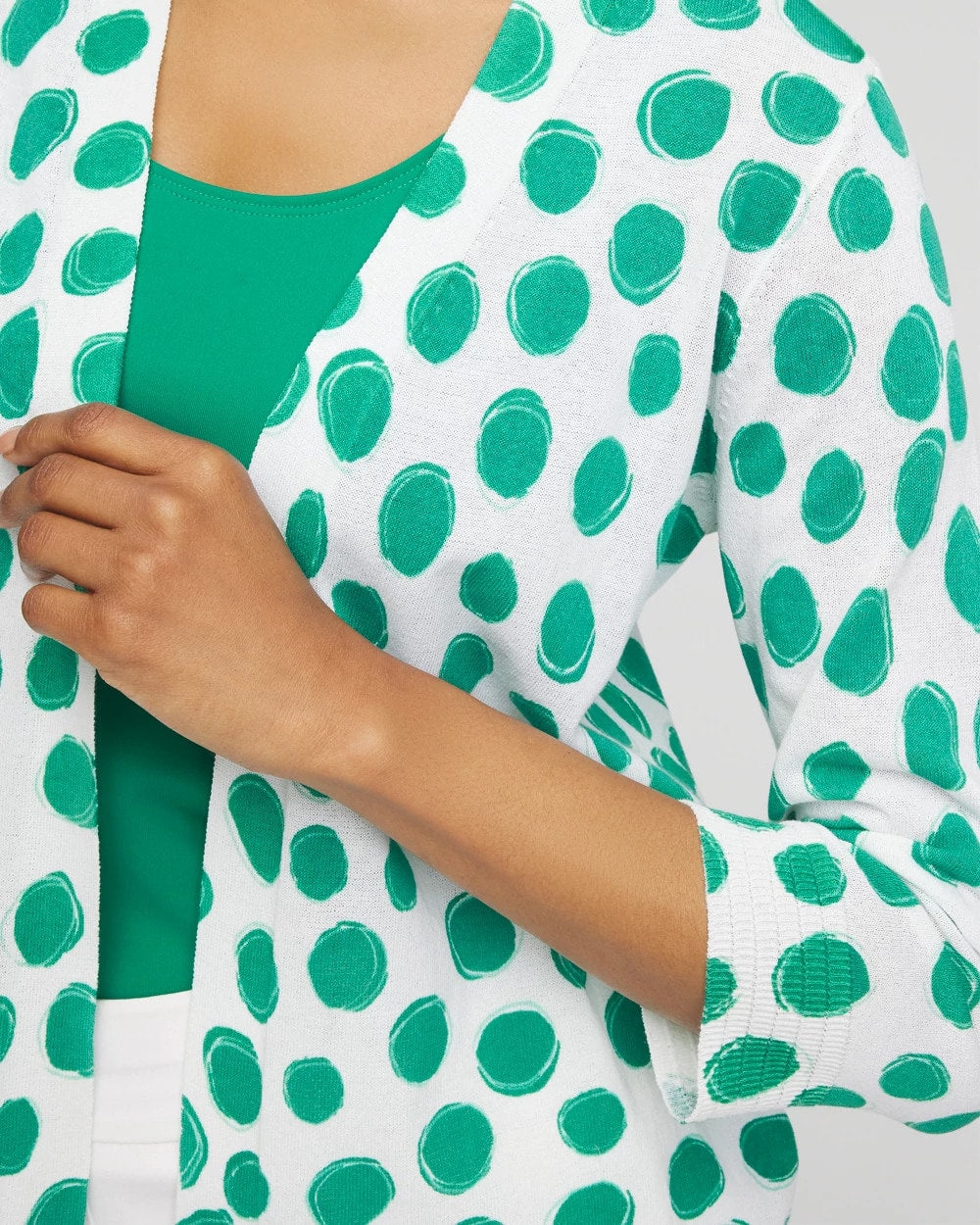 Chico's Polka-Dot Summer Romance Short Cardigan