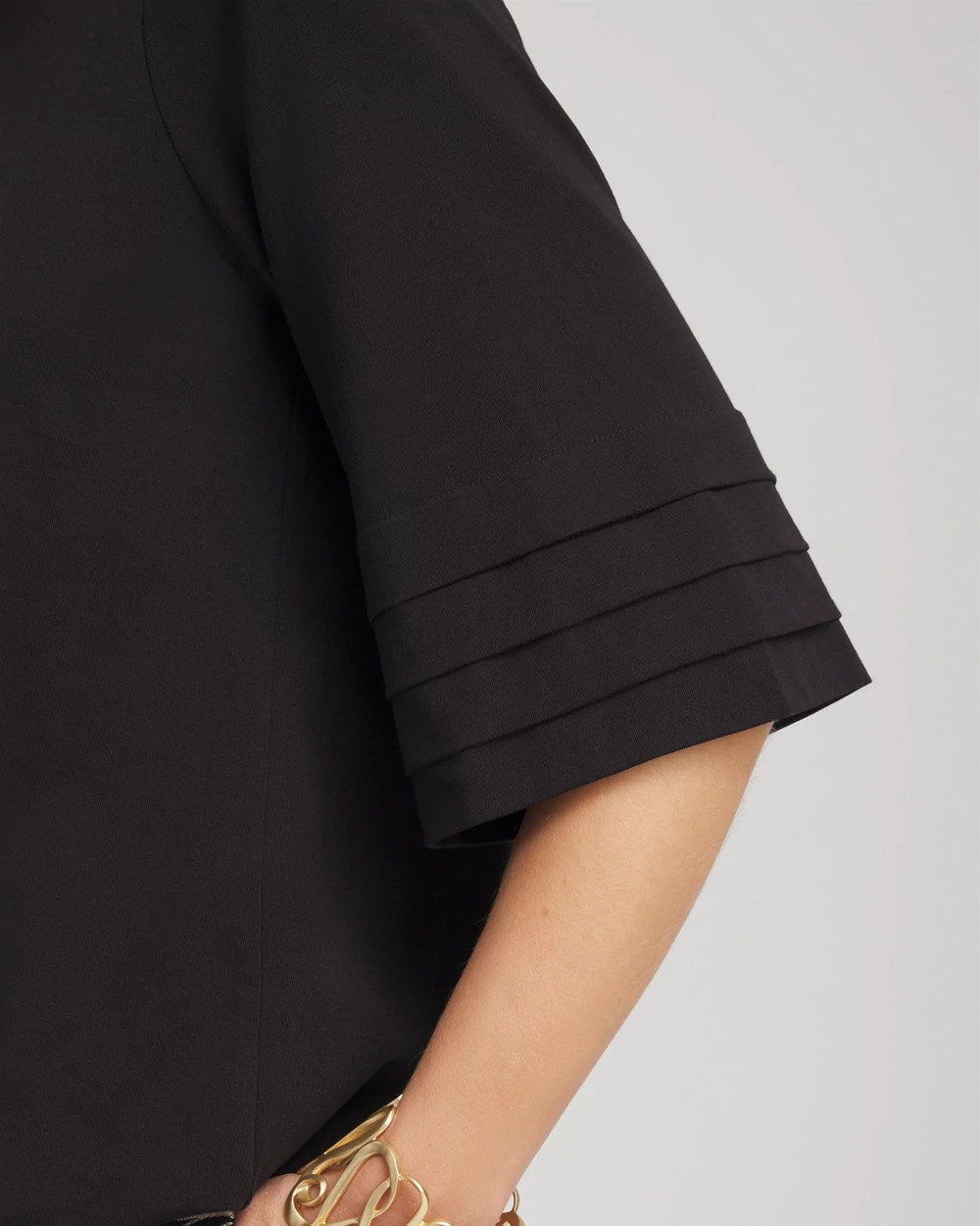 Chico's Boatneck Bubble-Hem Top