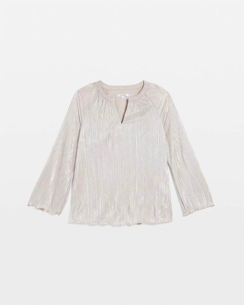 Chico's Foiled Pleated V-Neck Tee