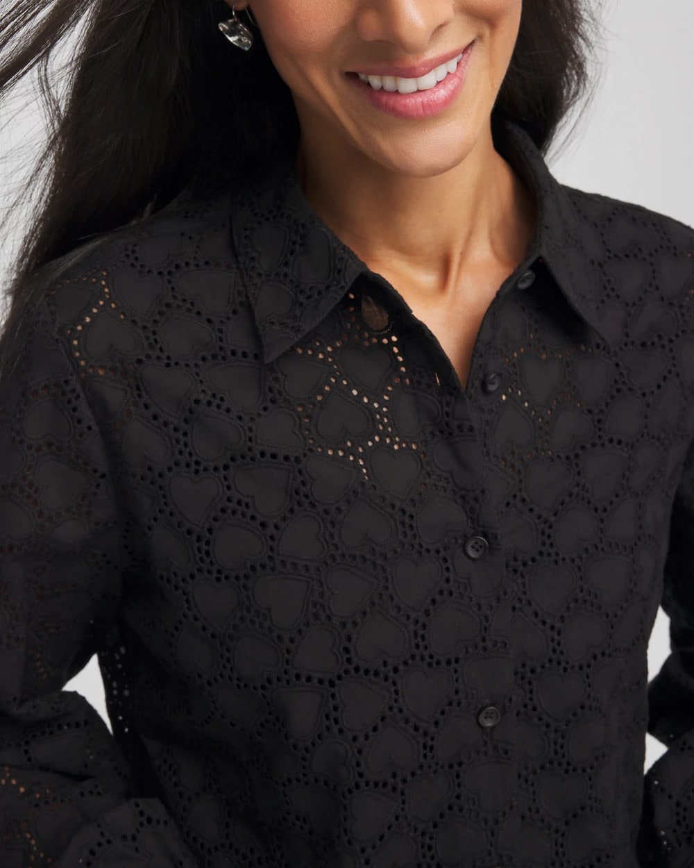 Chico's Heart Eyelet Shirt