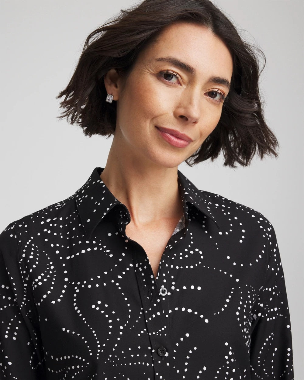 Chico's No Iron™ Findot Print Sateen Shirt