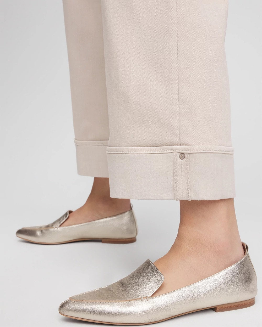 Chico's Pull-On Wide Leg Cuffed Jeans