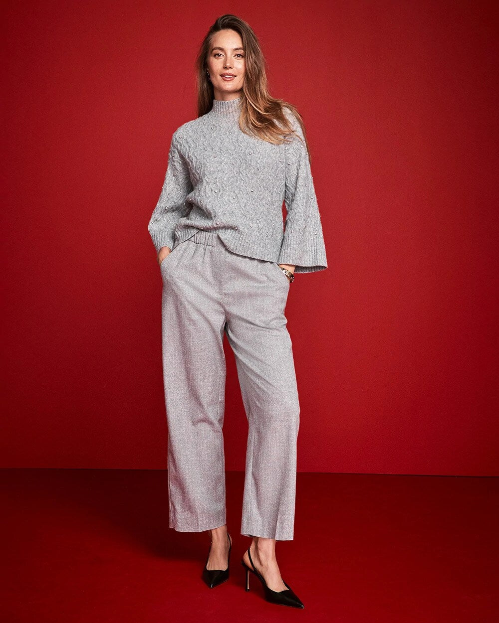 Chico's Shimmer Straight Tapered Ankle Pants