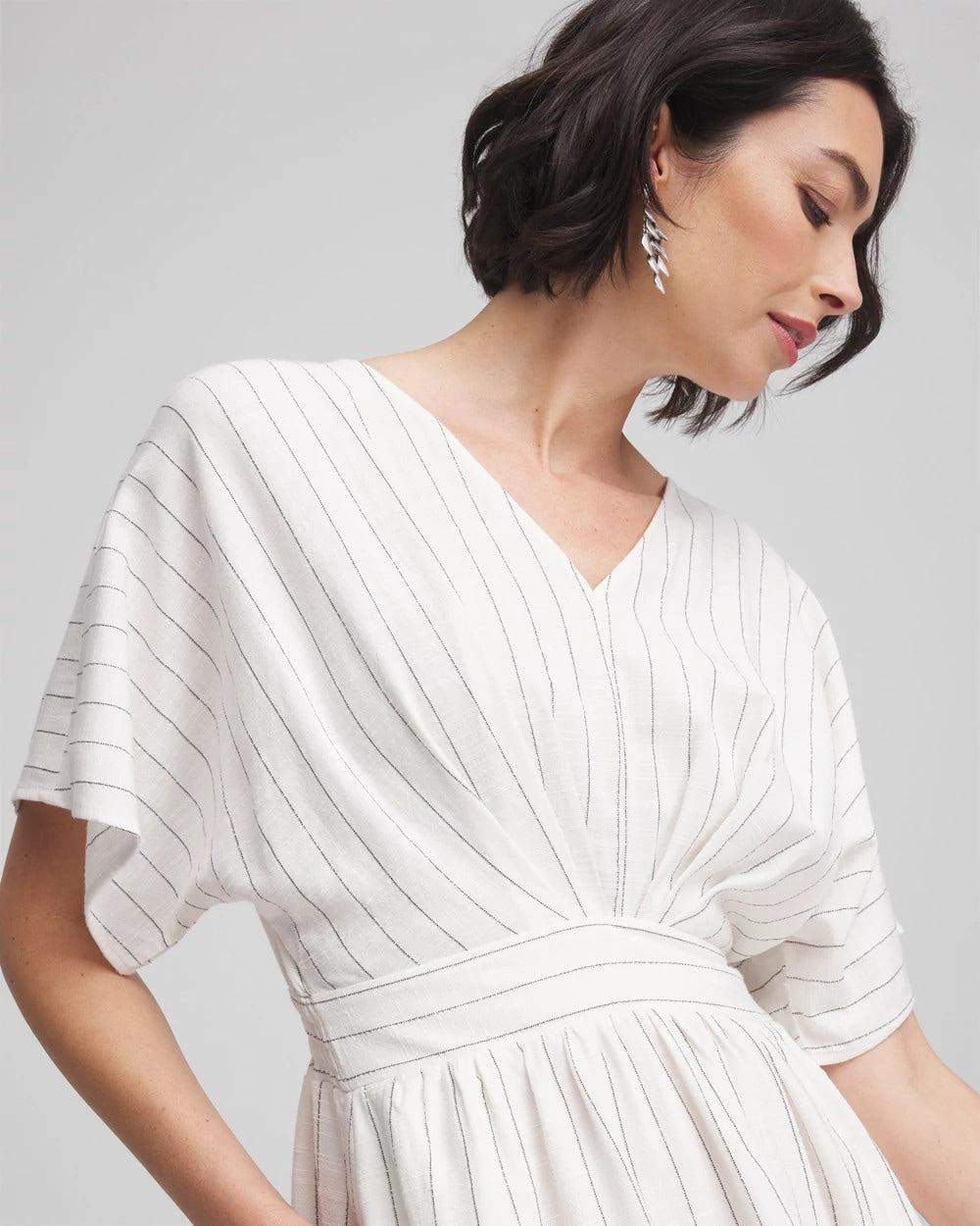 Chico's Metallic Striped Maxi Dress