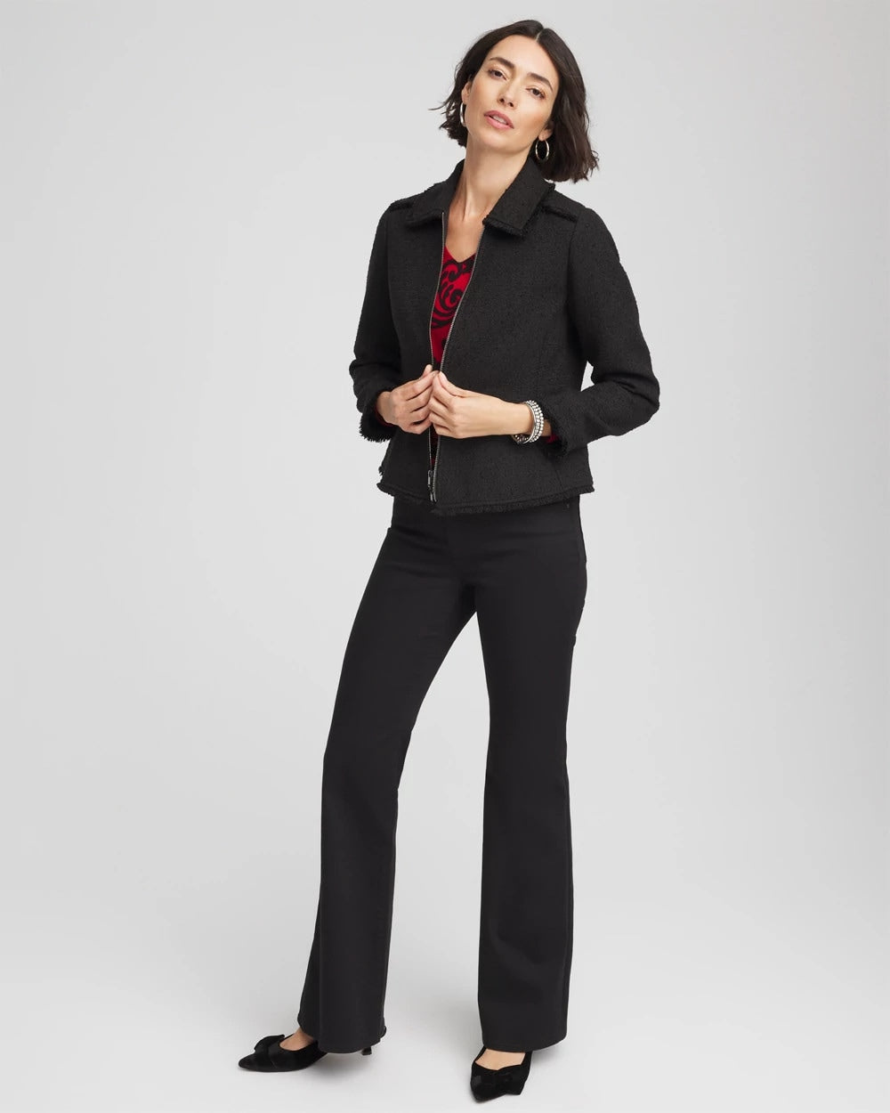 Chico's Bouclé Peplum Jacket