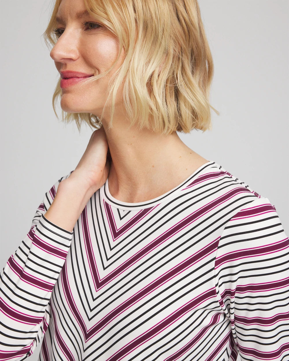Chico's Zenergy® Soft Brushed Striped Top
