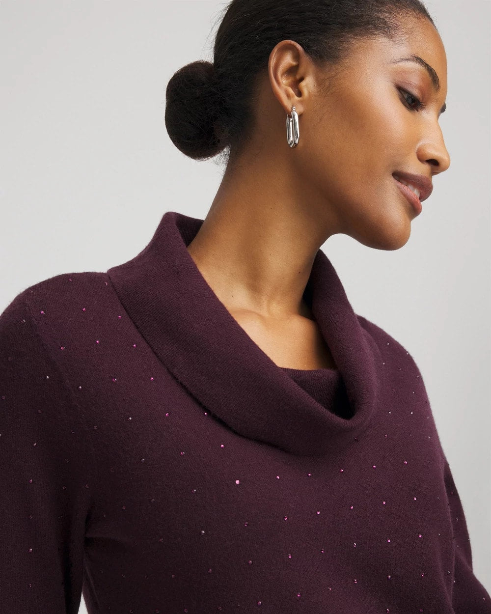 Chico's Zenergy® Luxe Diamante Cowlneck Tunic