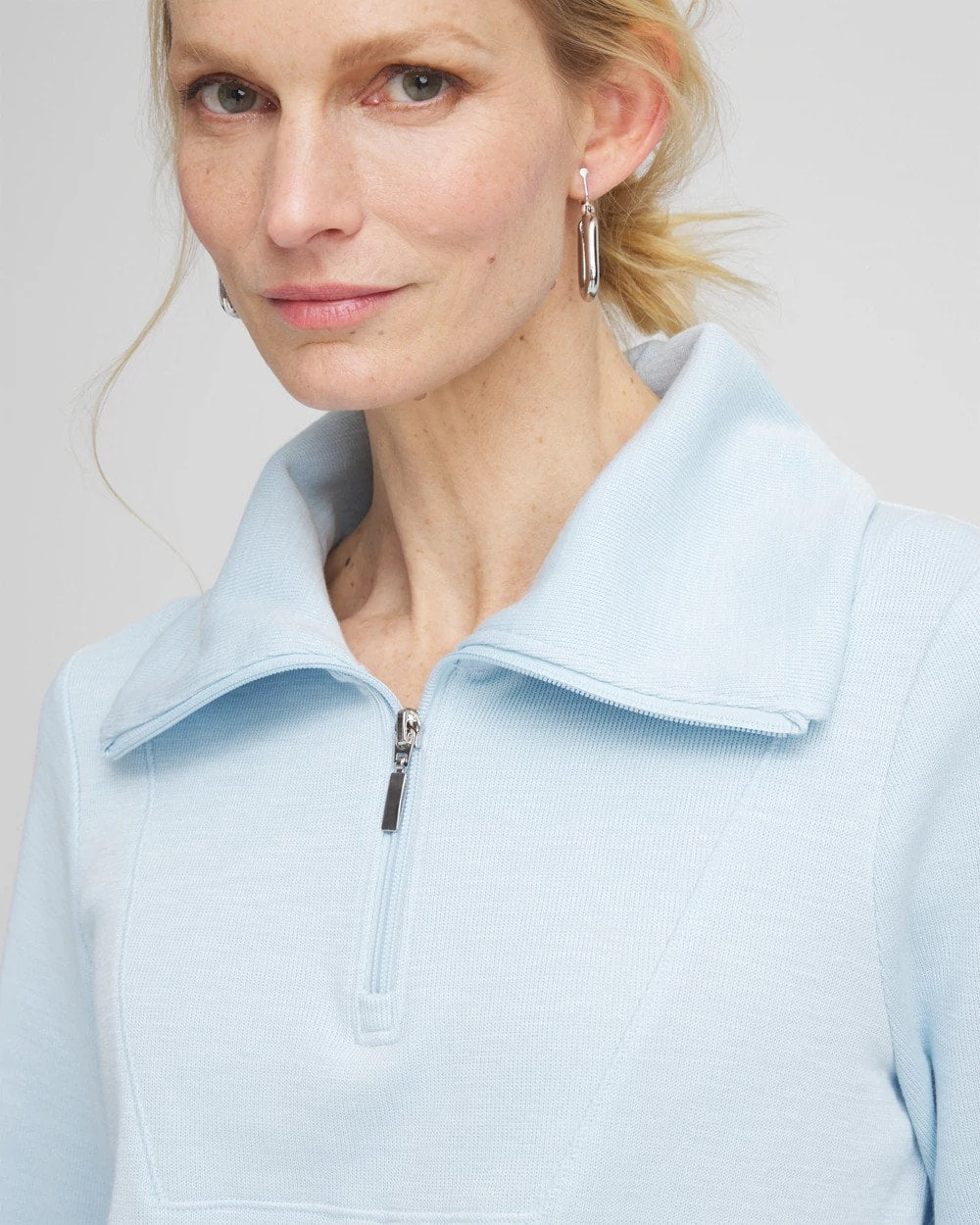 Chico's Zenergy® Beach Slub Half-Zip Pullover Top