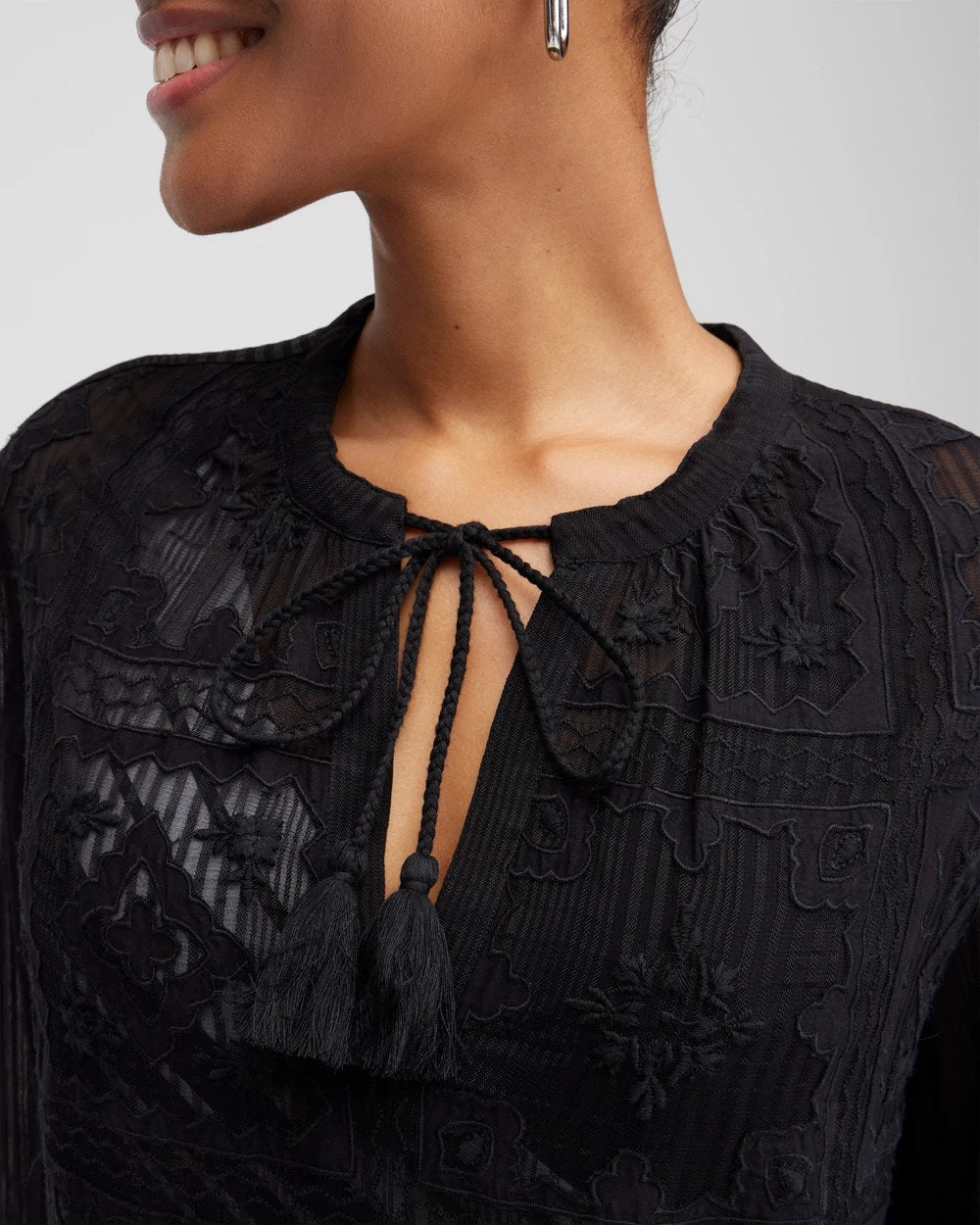 Chico's Embroidered Swim Dress Coverup