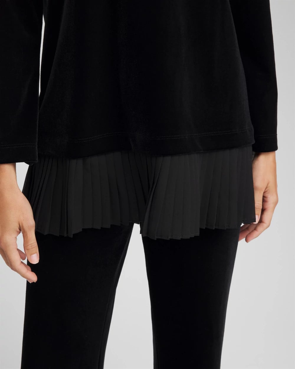 Chico's Travelers™ Chiffon Hem Velvet Tunic