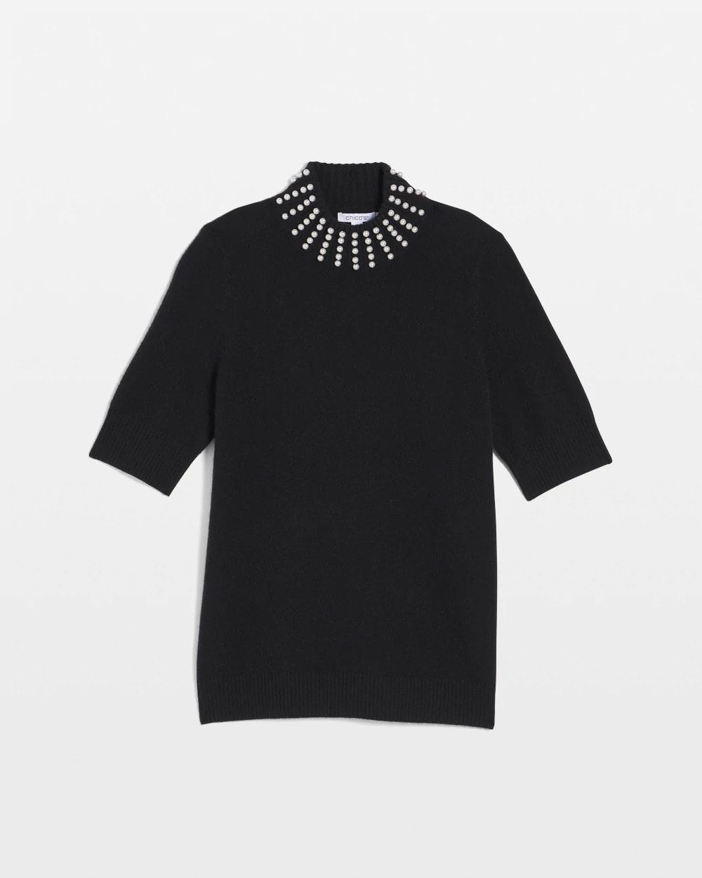 Chico's Cashmere Pearl Mockneck Sweater