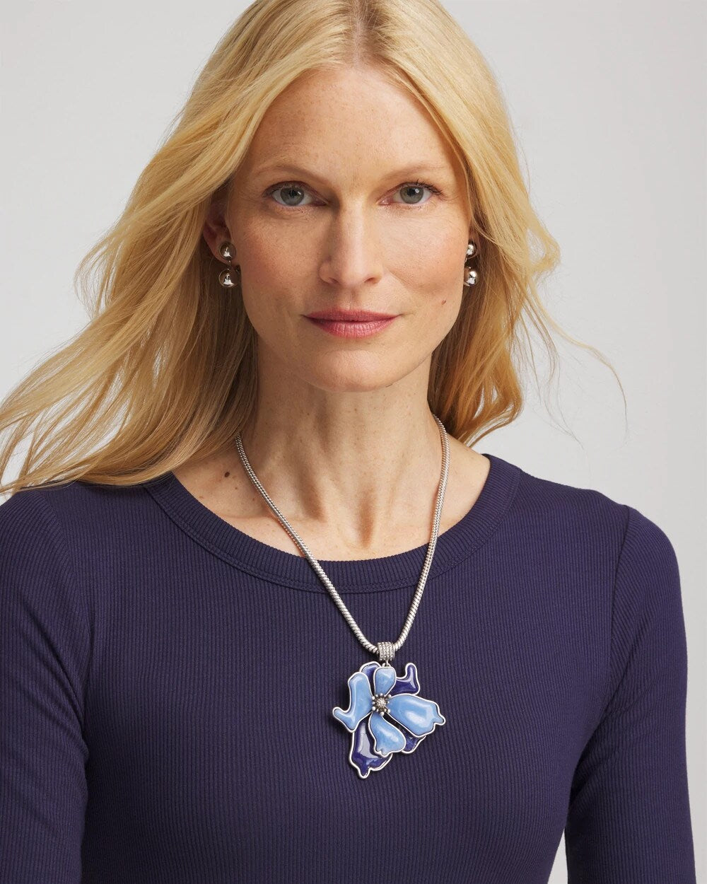 Chico's Blue Flower Pendant