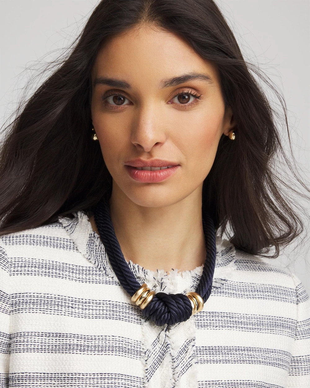 Chico's Navy Knot Rope Necklace