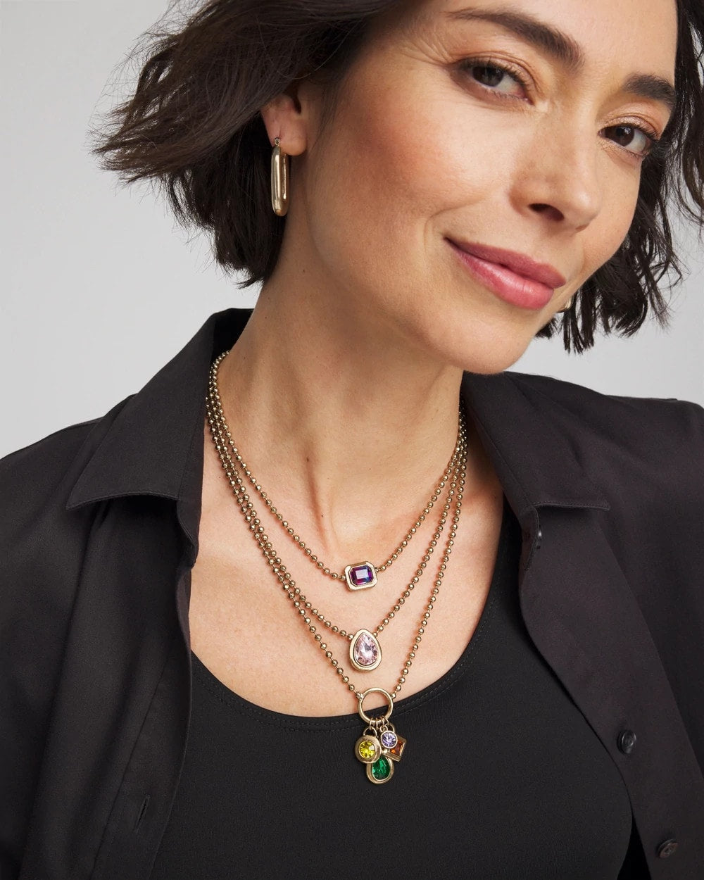Chico's Multi-Strand Gem Necklace