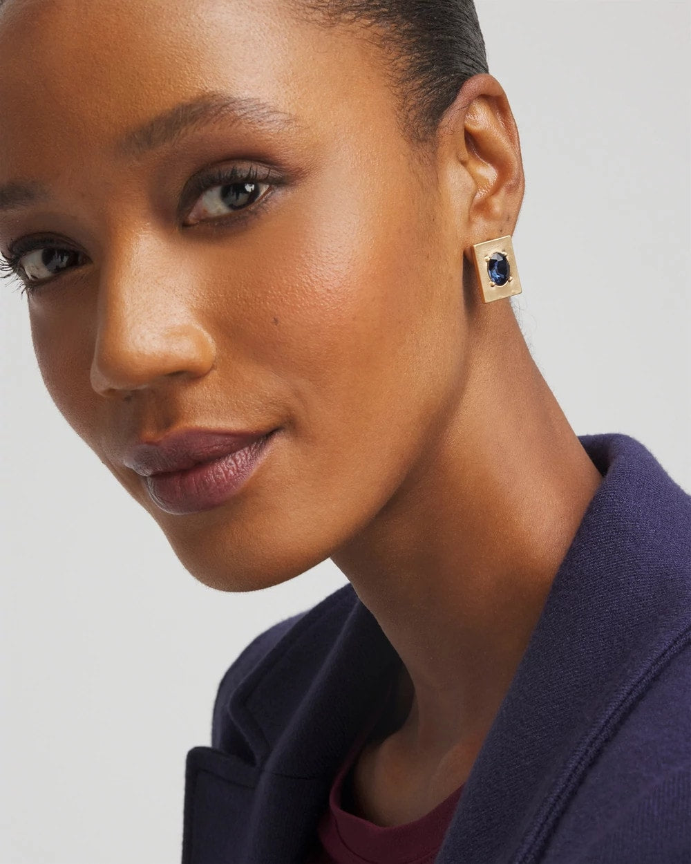 Chico's Blue & Gold Stud Earrings