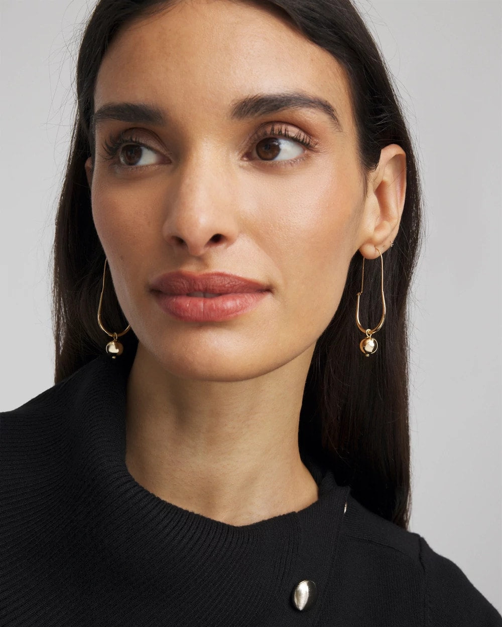Chico's Gold Bead Threader Earrings