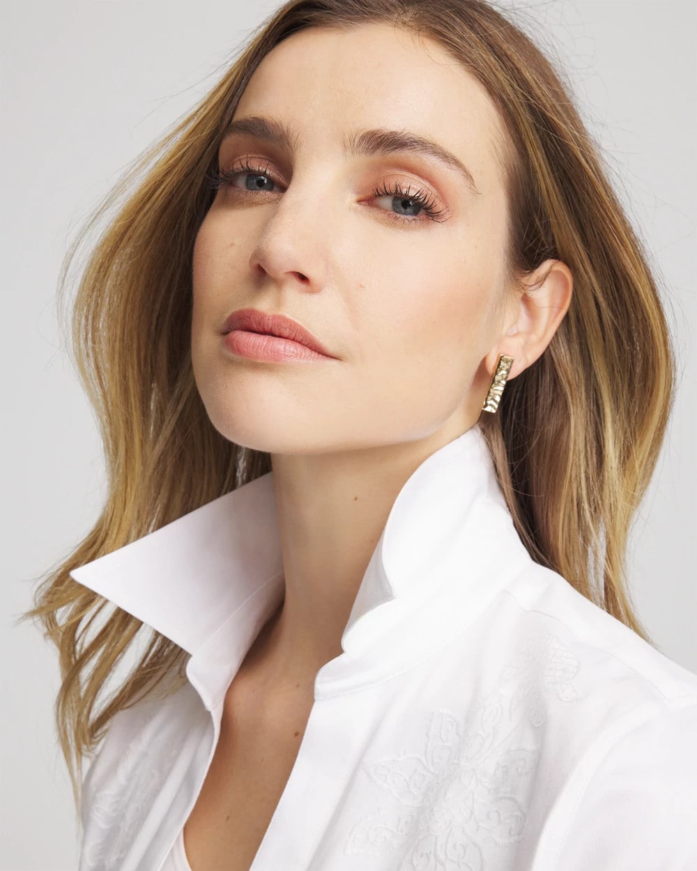 Chico's Ash Gold Collection Square Drop Earrings