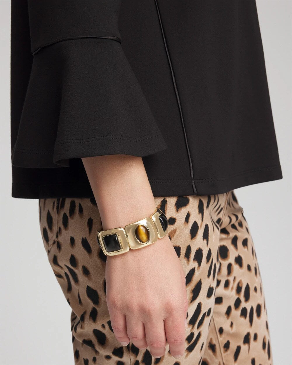 Chico's Neutral Gold Stretch Bracelet