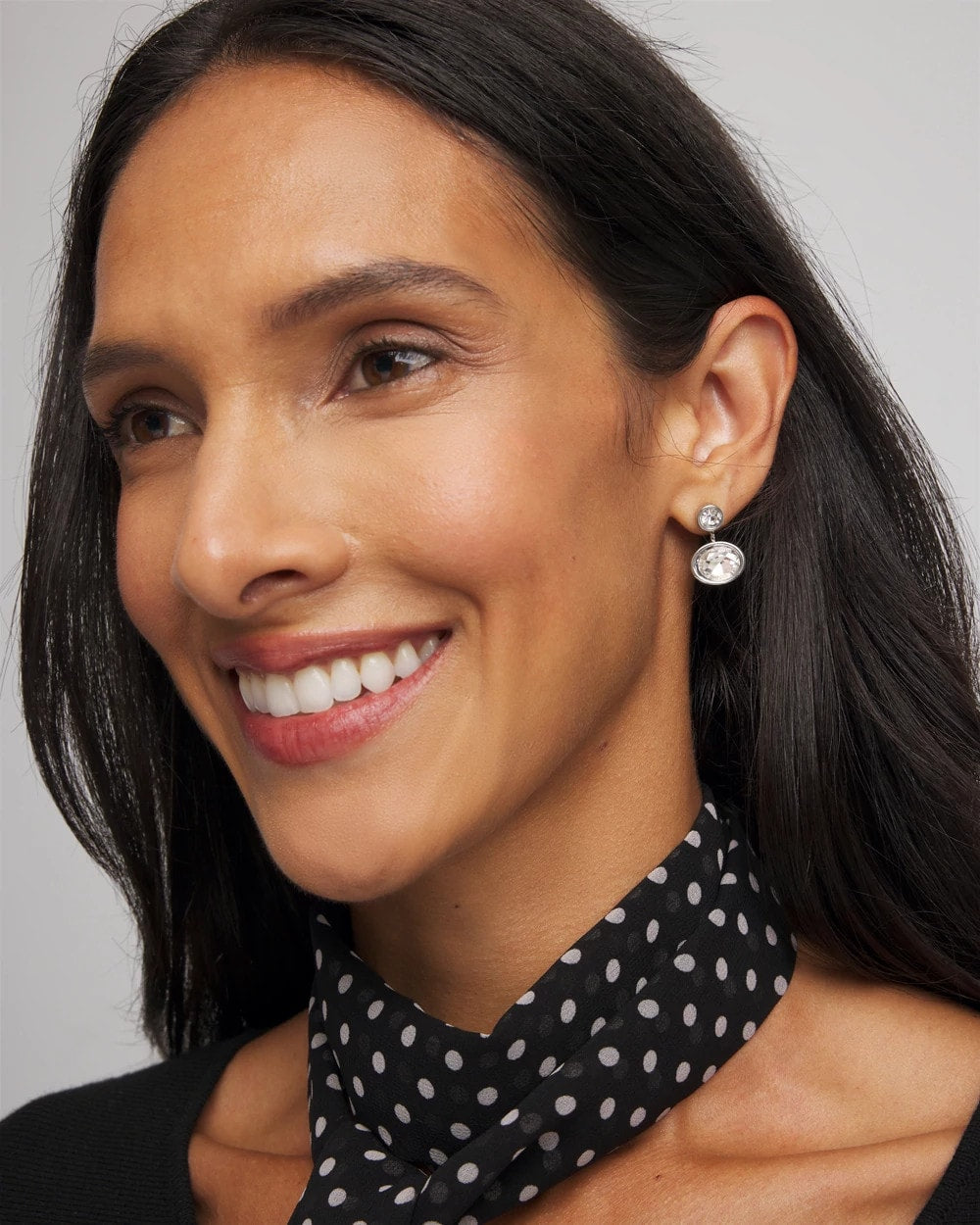 Chico's Silvertone Bezel Stud Earrings