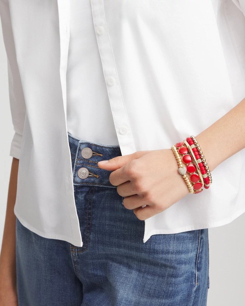Chico's Reversible Round Stretch Bracelet