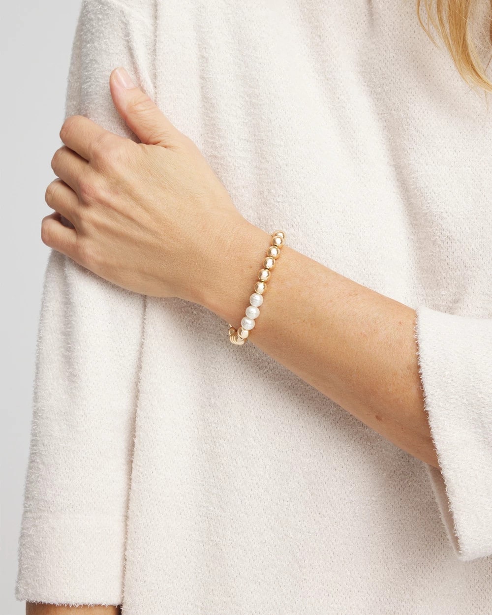 Chico's Goldtone Bead Stretch Bracelet