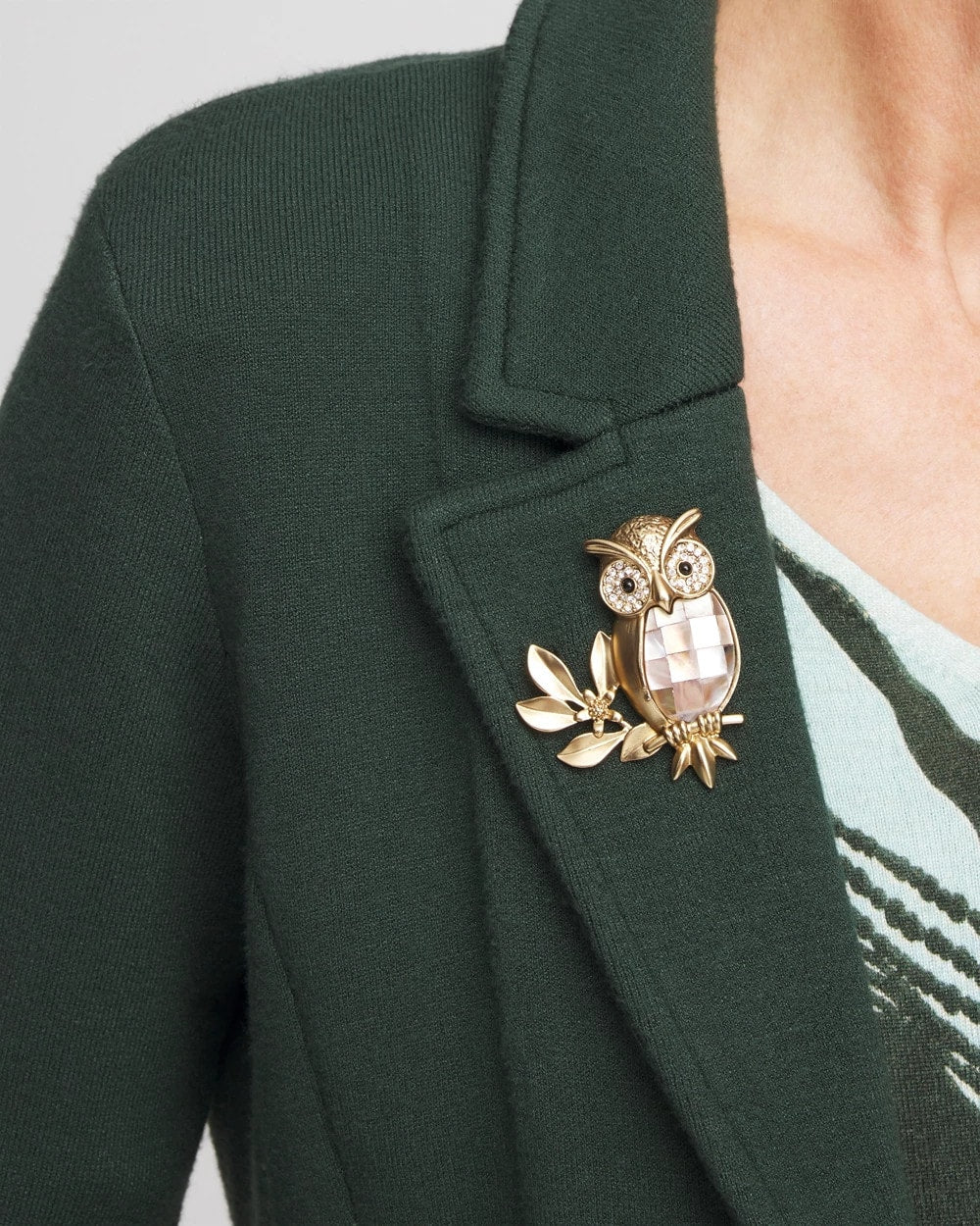 Chico's Goldtone Owl Brooch