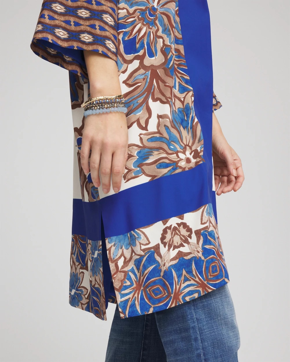 Chico's Crepe Long Printed Kimono