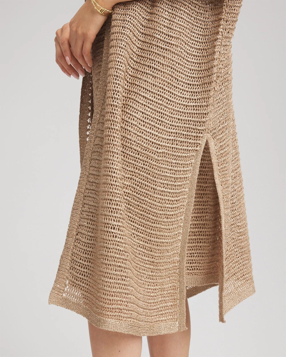Chico's Crochet-Knit Sequins Ruana