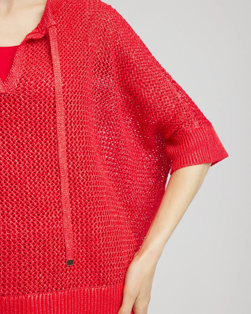 Chico's Sequin Open Knit Poncho