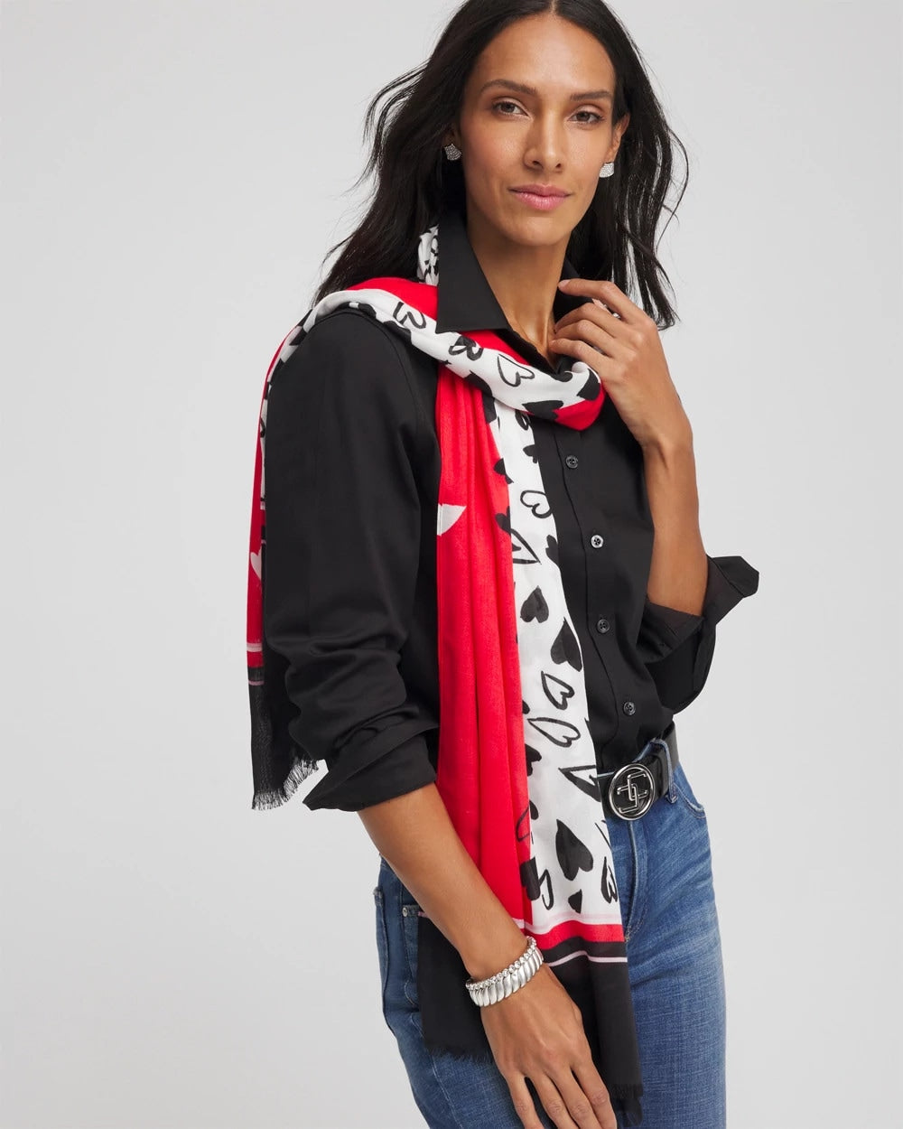 Chico's Lover Girl Woven Oblong Scarf
