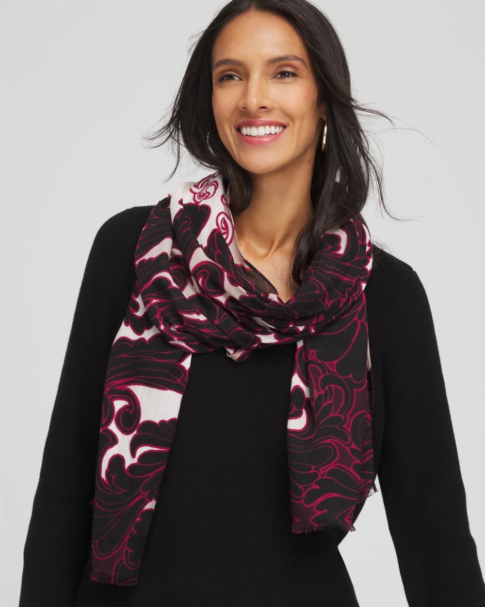 Chico's Maude Medallion Oblong Scarf