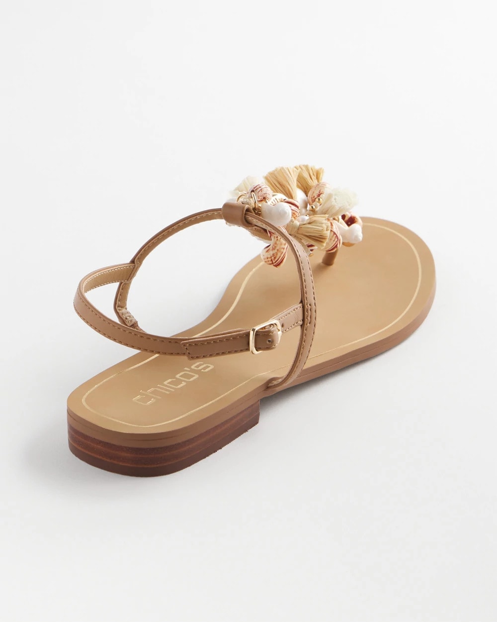Chico's Beach Seashell T-Strap Sandals