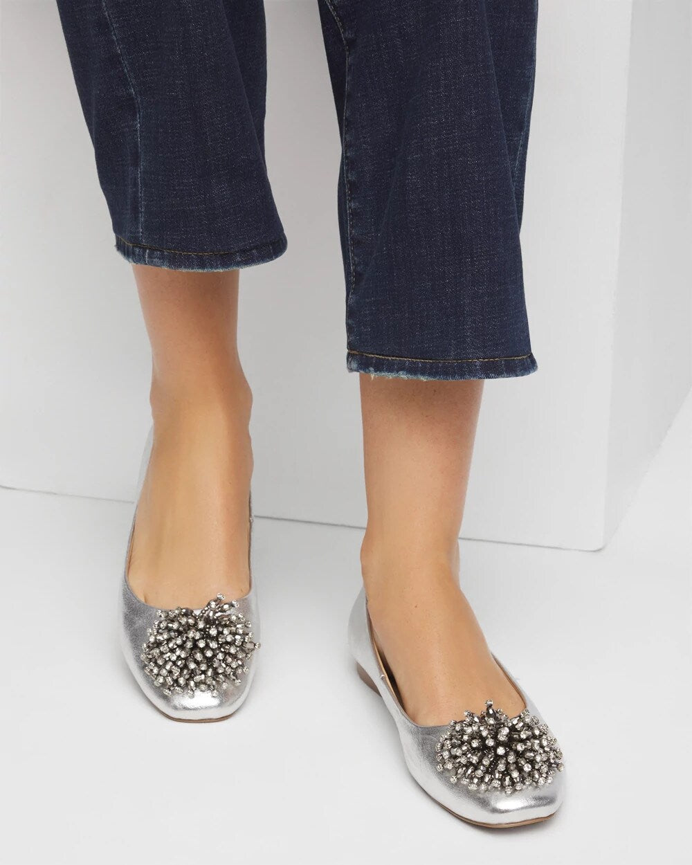 Chico's Omega Beaded Ballet Flats