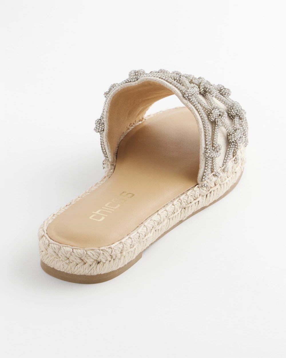 Chico's Linen Knotted Espadrille Slides