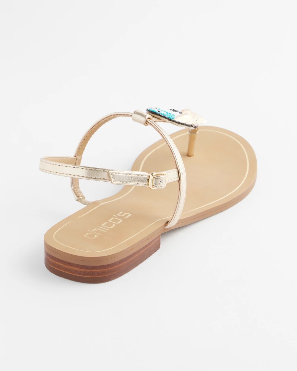 Chico's Beach Parrot T-Strap Sandals