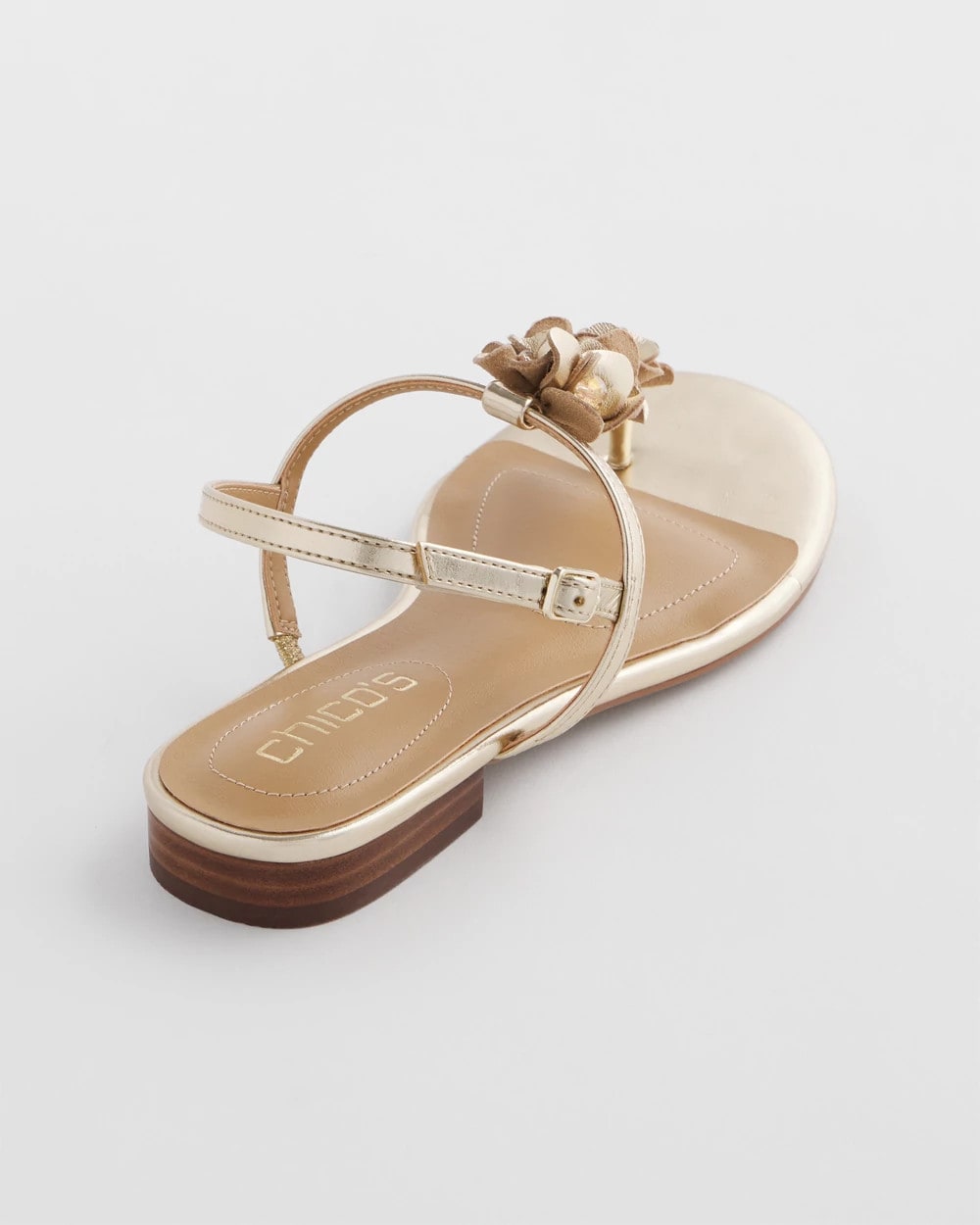 Chico's Sioux Flower T-Strap Sandals