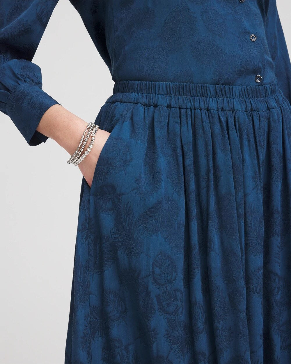 Chico's Petite Jacquard Culotte Wide-Leg Pants