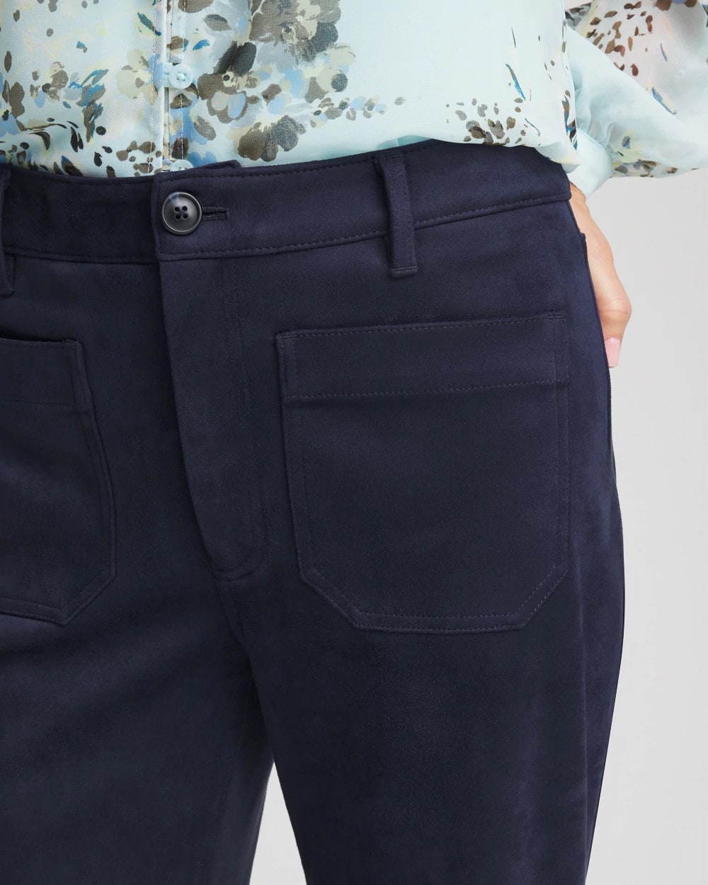 Chico's Petite Faux Suede Bootcut Ankle Pants