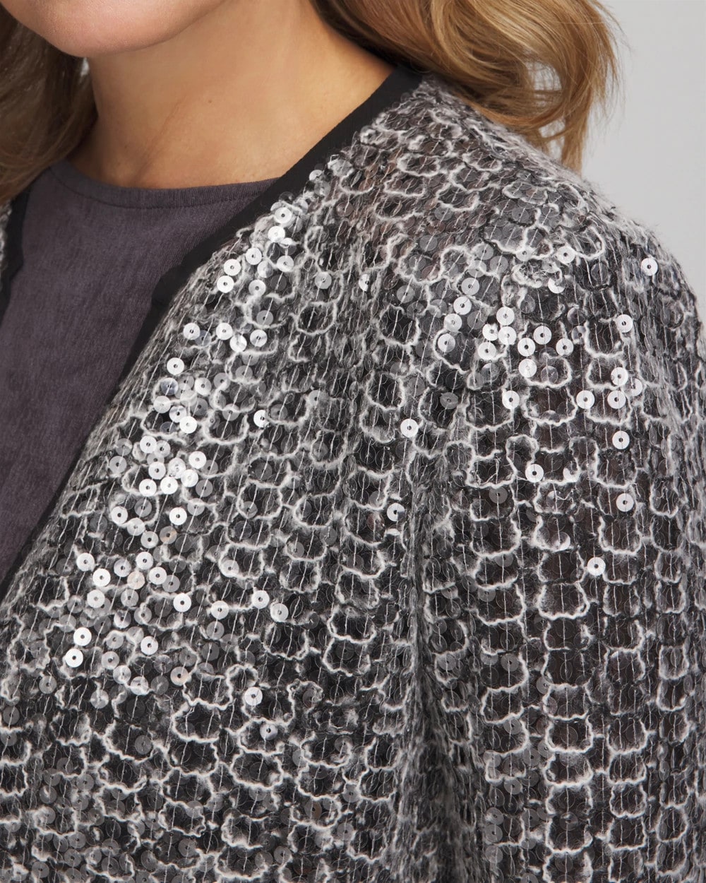 Chico's Travelers™ Collection Refined Sequins Netted Jacket